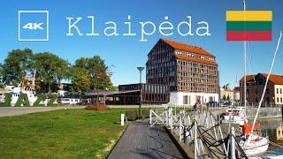 Klaipėda, Lithuania 4k virtual walk tour. Sunny day in port city.