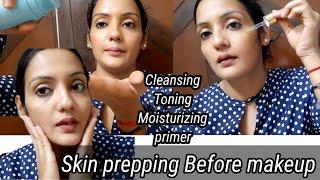 Skin prepping before makeup  / all skin care steps before makeup  #flawless makeup secret