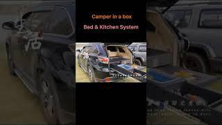 How to build a camper,Toyota Highlander, camping box, camper in a box , kitchen system n bed system