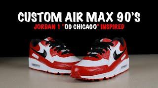 Custom Air Max 90's - Jordan 1 "OG Chicago" Inspired