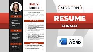 How to Make a Resume in Word | Modern Resume Format | CV for Job