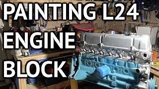 Datsun 240Z L24 Engine Rebuild Ep. 14 - Painting the engine block