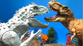 MUNDO JURASSICO LA BATALLA ENTRE LOS MAS FEROCES DINOSAURIOS T-REX y INDOMINUS REX