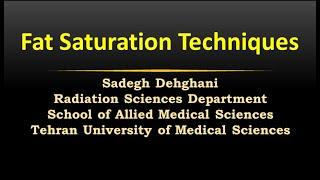 MedImag: Fat Saturation Techniques in MRI