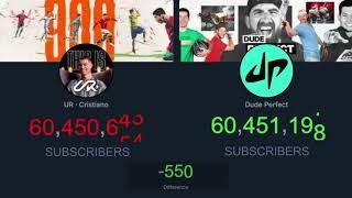 Ronaldo Passes Dude Perfect in Subscribers LIVE!