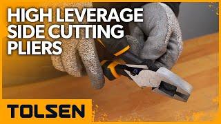 TOLSEN High Leverage Side Cutting Pliers with Fish Tape Puller & Crimper