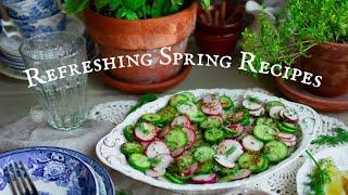 Refreshing Spring Recipes: Asparagus Quiche, Radish Cucumber Salad  Cozy Country Living ASMR