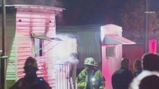 Body found inside burning mobile home in Pomona