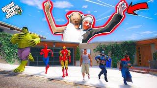 Granny and Evil Nun Combine Together vs Franklin & Avengers Fight For save GTA 5 | GTAV Avengers