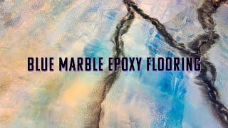 Epoxy Flooring - Blue & White Marble Epoxy Resin Floor Coating - TikTok Live 01/25/24