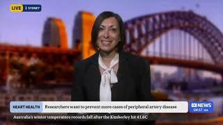 New Centre for Peripheral Artery Disease (PAD): Assoc Prof Mary Kavurma on ABC News Breakfast