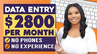 (No Phones!) $2,800 Monthly: Data Entry - Work From Home Jobs 2024