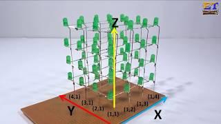 4x4x4  LED Cube using Arduino