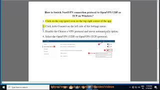 Switch NordVPN connection protocol to OpenVPN UDP/TCP on Windows