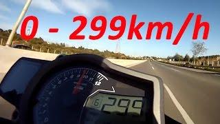 KTM 1290 Super Duke R - Acceleration 0-299km/h & Startup & Exhaust Sound & Burnout & Wheelie & Speed