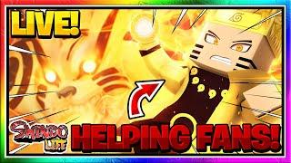 HELPING FANS GET FREE STUFF! Spirits, jutsus, Weapons, and more! | Shindo Life Live