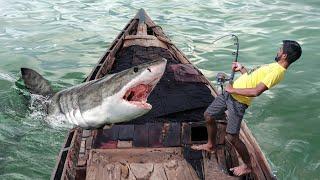 Shark Attack on Fishing Boat | fun made great white shark attack video part 10