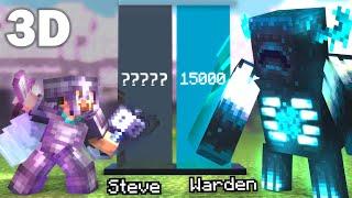 Steve vs OverWorld Mobs Power Level - 3D Minecraft Animation