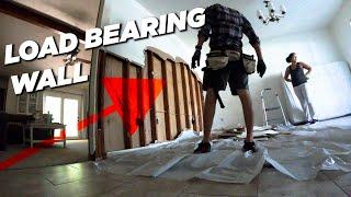 Replacing A Load Bearing Wall With A Beam on a Budget | DIY |  Home Renovation Ep. 5