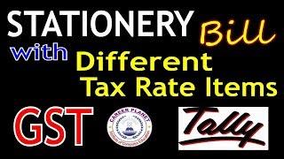 Tally ERP 9-Stationery Bill with Different Tax Rate Items under GST Part-49|Tally GST Expenses Entry