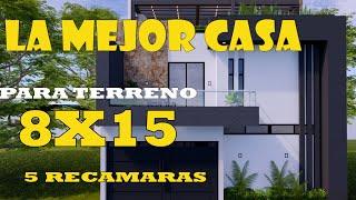 LA MEJOR CASA DE 8X15 con increíble distribución #arquitectos #diseño #construccion  #planos #casa