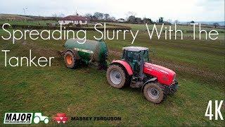 Spreading Slurry With The Tanker - 4K