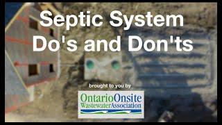 Septic (Sewage) System Do's and Don'ts