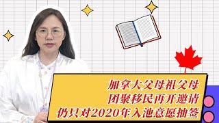 2024年份的父母祖父母团聚移民5月21号开始发放新的移民邀请函。仍然是对2020年进入移民意愿表的担保人和申请人进行抽签。计划发放总计35,000份ITA，期待20,500份有效申请。