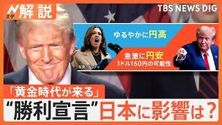 米大統領選でトランプ氏が“勝利宣言”どんな影響が？日本製品の売り上げ減少で経済悪化も？【Nスタ解説】｜TBS NEWS DIG