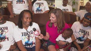 Elija Godwin's family cheers him on as he makes Olympic debut