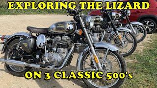 EXPLORING THE LIZARD on 3 ROYAL ENFIELD CLASSIC 500's