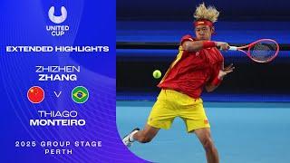 Zhizhen Zhang v Thiago Monteiro Extended Highlights | United Cup 2025 Group E