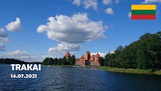 Trakai, Lithuania. Walking in the medieval castle and driving through the city