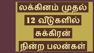 லக்கினம் முதல் 12 வீடுகளில் சுக்கிரன் நின்ற பலன்கள் - Sukkiran Lagnam to 12 Places