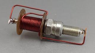 Free energy generator 220v electricity from spark plug and copper coil 100%