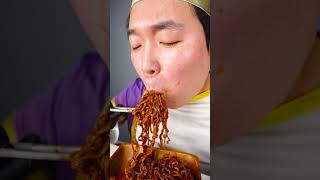 ASMR MUKBANG| Giant BBQ Chicken Drumsticks,Crispy Chicken Skin, black bean noodles eating #shorts