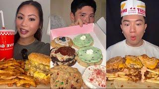 tiktok mukbang compilation 48 | crumbl cookies, five guys and more