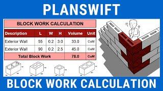 How to Calculate Quantity Of Blocks / Bricks | PlanSwift Masonry Takeoff | Planswift Template