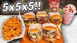 This 5x5x5 Louisville Burger Challenge Will Keep Getting Larger and More Difficult!!