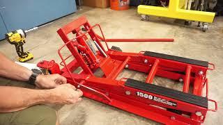 I bought the Big Red 1500 Pound Motorcycle lift! Let's unbox it.