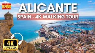 Sunny ALICANTE Walking Tourin 4K - Beach Alicante Spain - Alicante City