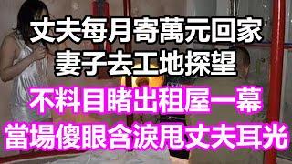 丈夫每月寄萬元回家，妻子去工地探望，不料目睹出租屋一幕，當場傻眼含淚甩丈夫耳光#淺談人生#民間故事#為人處世#生活經驗#情感故事#養老#花開富貴#深夜淺讀#幸福人生#中年#老年