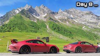 Porsche 991.2 with JCR Exhaust vs Tuned Alpine A110 in the Alps! PetrolHead Tours Alps Day 8