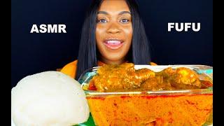 ASMR FUFU & PALMNUT SOUP MUKBANG |Banga Soup| (NO TALKING) Soft Eating Sounds | Eat Spicy with Tee​