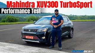 Mahindra XUV300 TurboSport On An Airstrip! 0-100 Test, Slalom & Braking | MotorBeam