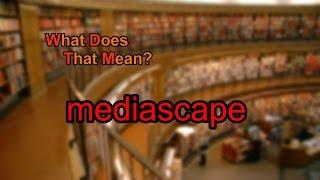 What does mediascape mean?