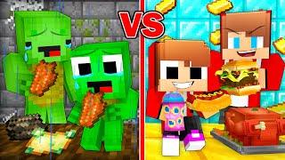 Mikey POOR vs JJ RICH Family Survival Battle in Minecraft - Maizen