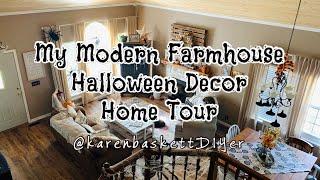 My Modern Farmhouse Halloween Decor Home Tour￼￼ | Karen Baskett DIYer