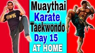 Beginner Muay Thai Workout: Day 15 Home Challenge | Ultimate Guide | (No Equipment Needed ! )