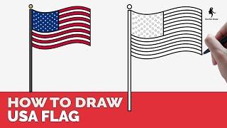 HOW TO DRAW A FLAG OF UNITED STATE OF AMERICA EASY